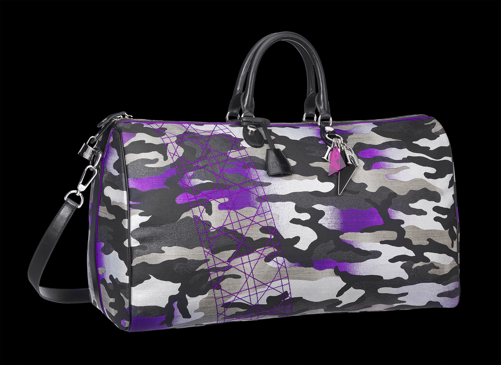 Dior Pink Camouflage Canvas and Leather Anselm Reyle For Dior